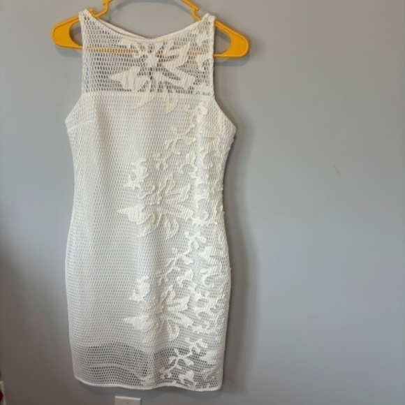 Julia Jordan, Women's White, Mesh, Floral, Sleeveless Shift dress, SZ 8 - Picture 8 of 11